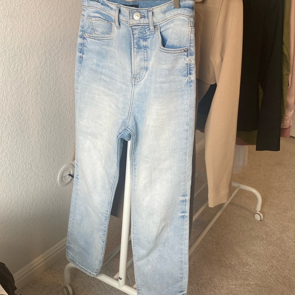 Express light blue super High rise slim jeans